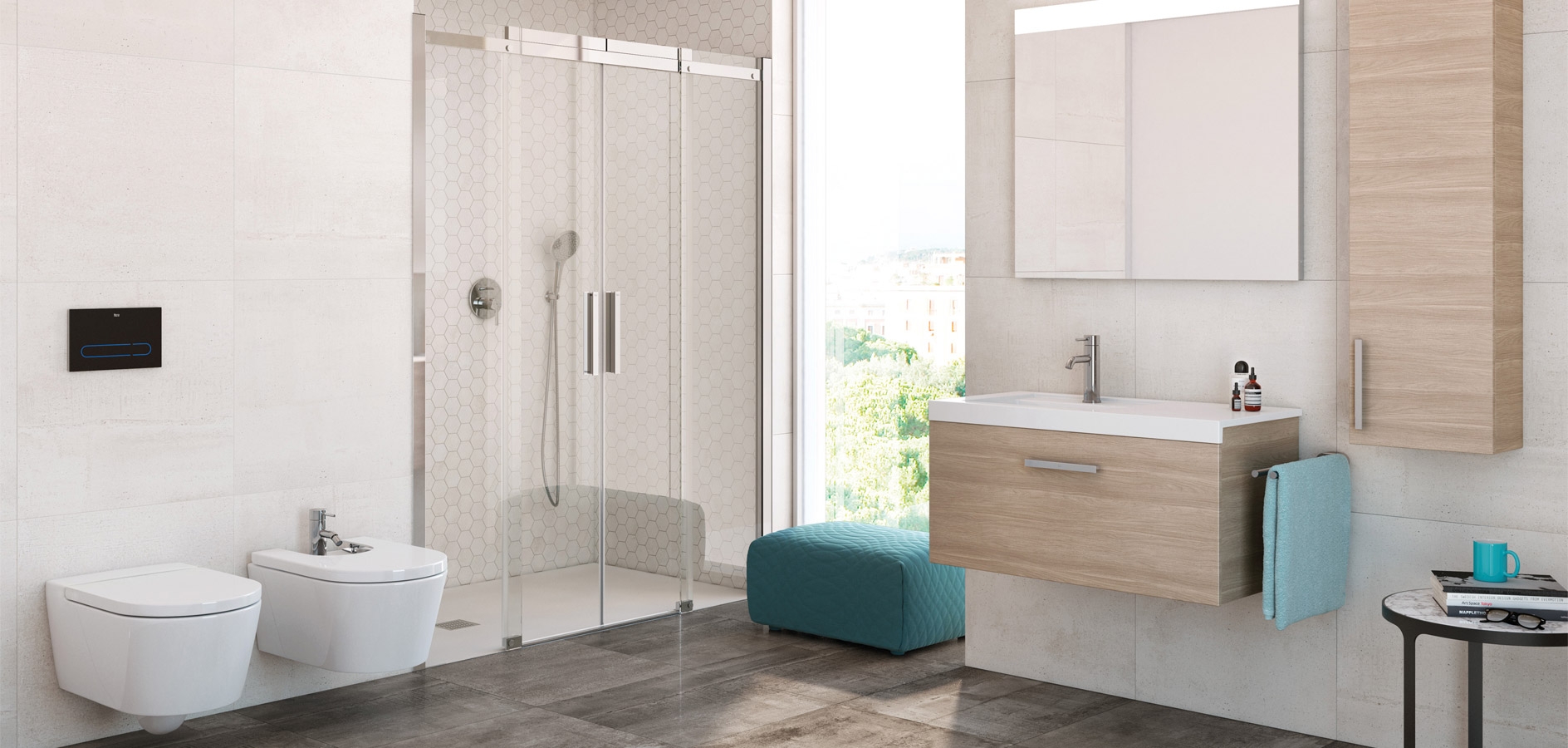 Bathroom for families by Roca