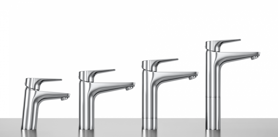Basin faucets with different heights